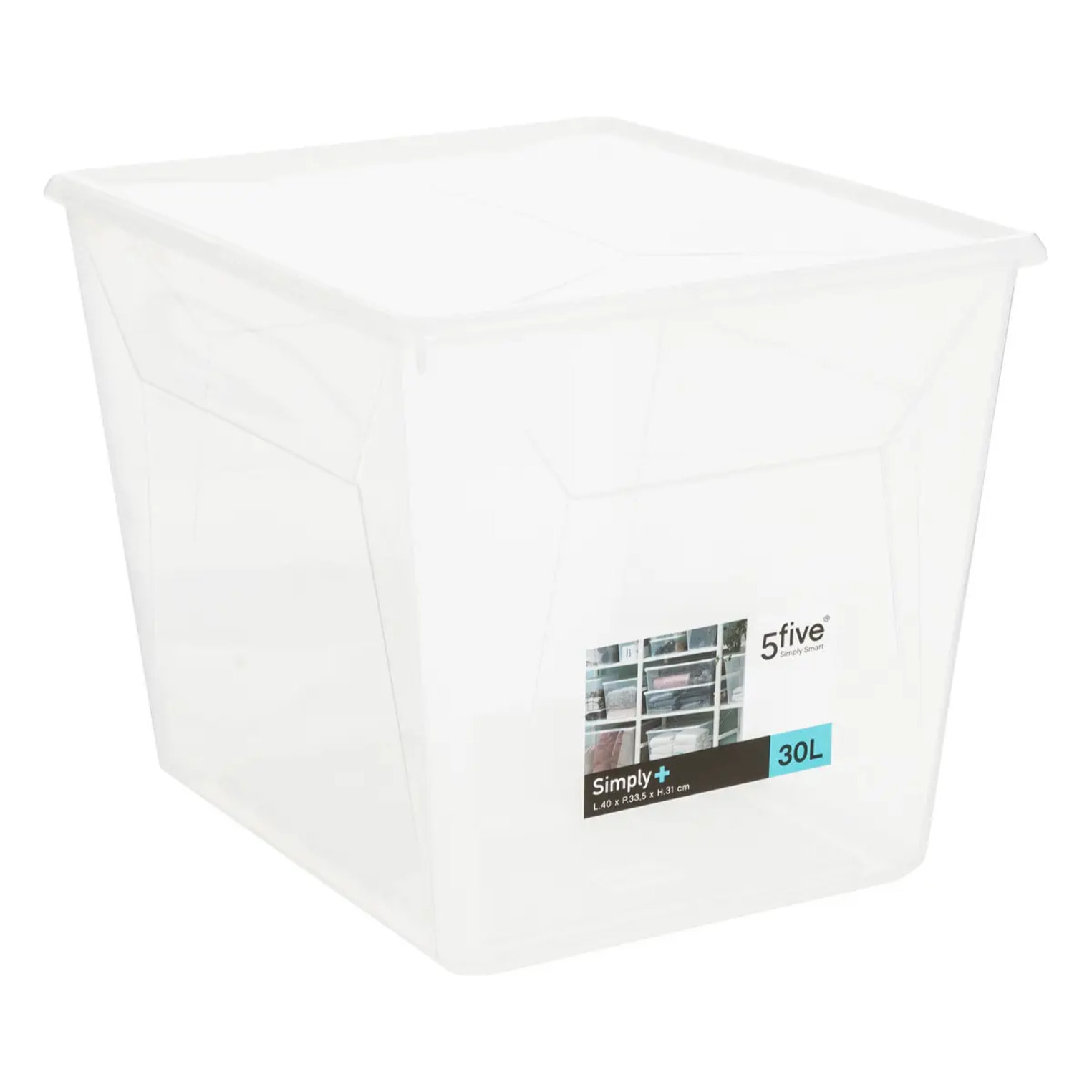 Boîte en plastique transparente 30L Simply+