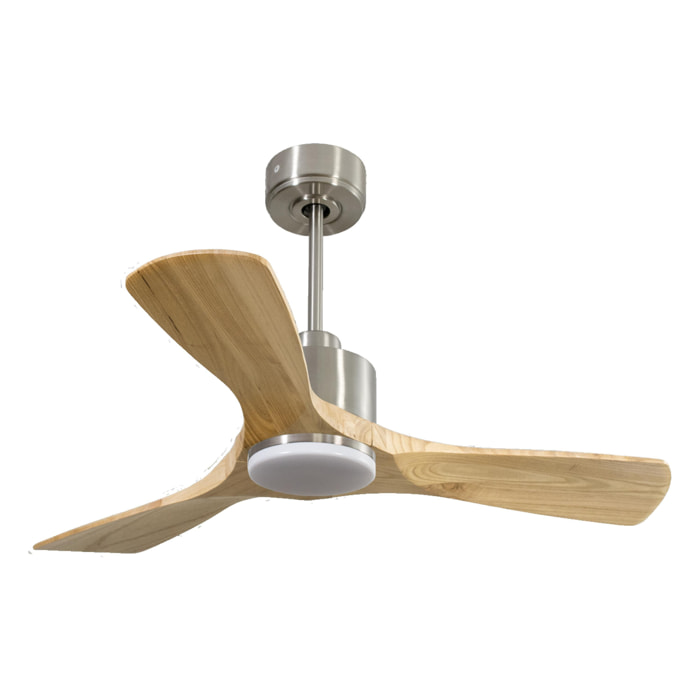 Ventilateur de plafond Réversible  Thermostat Dimmable Wifi Moteur à courant continu Toits en pente Télécommande Lumière à trois tons Hypersilence Mémoire
