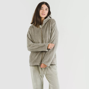 Sudadera terciopelo Raya lisa