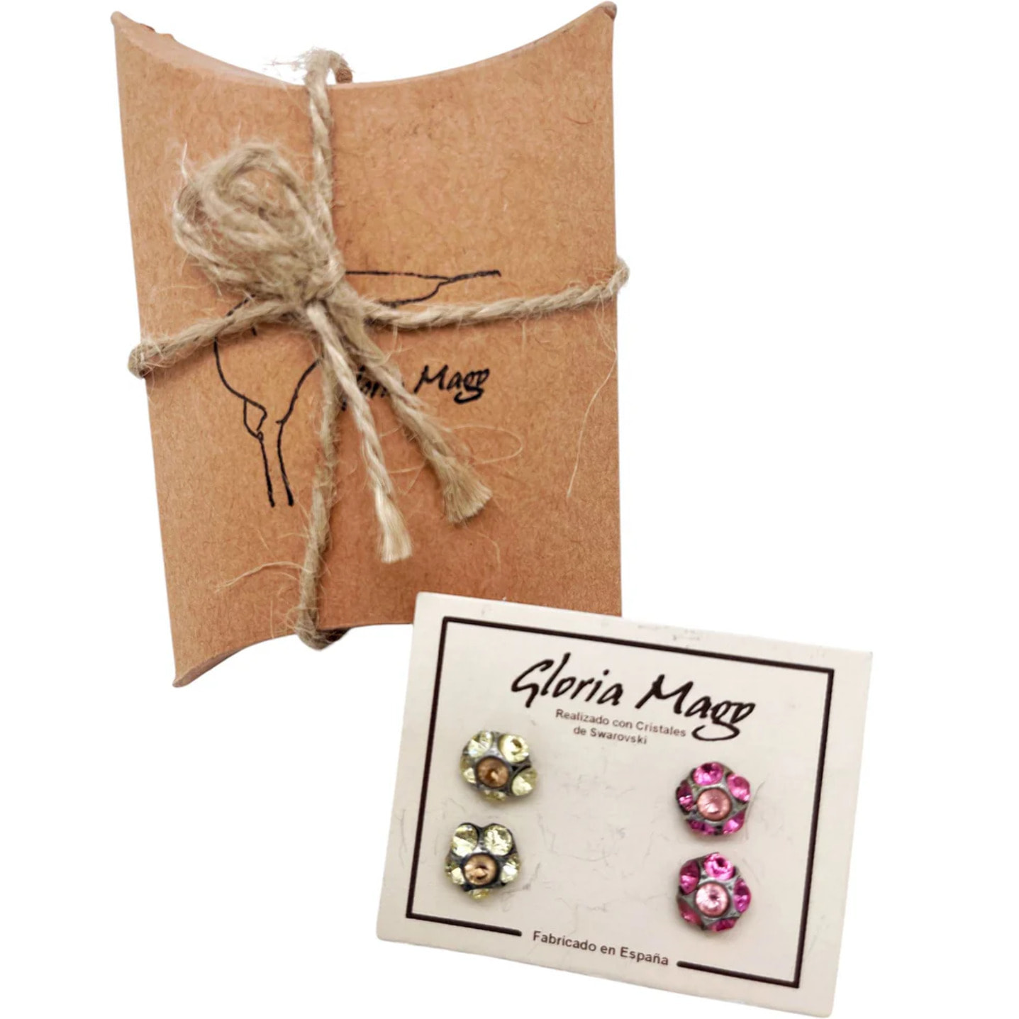 Pack pendientes plata 10µ y cristal Sw surtido Rosa