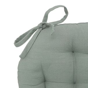 Galette de chaise "Anjali" en coton D38cm vert céladon