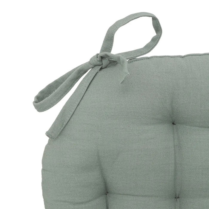 Galette de chaise "Anjali" en coton D38cm vert céladon