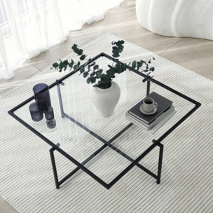 Table basse design noire en verre AURA