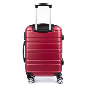 Juego de 3 maletas Trolley extensibles, en material ligero ABS de alta resistencia. Cerradura numérica, 4 ruedas dobles giratorias 360°.