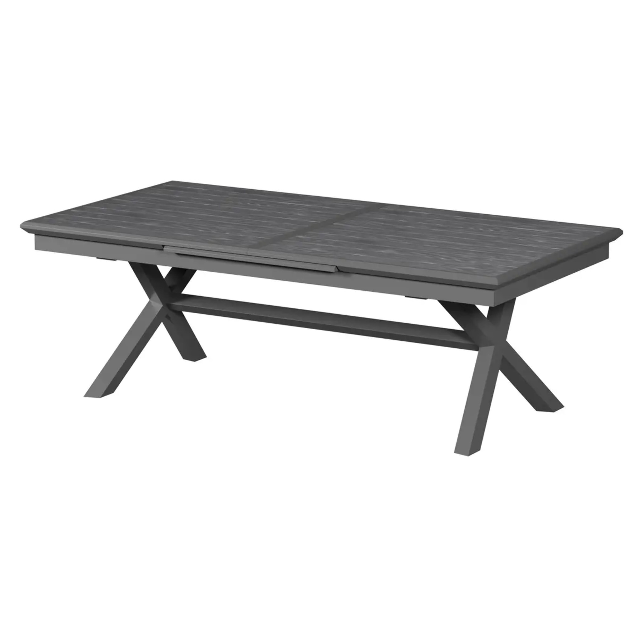 Table de jardin extensible "Axiome" ardoise granitée 12 places en aluminium traité époxy