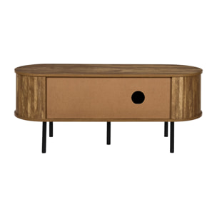 Meuble TV - HOME DECO FACTORY - Héritage - Étagère - Placard - Marron et Noir