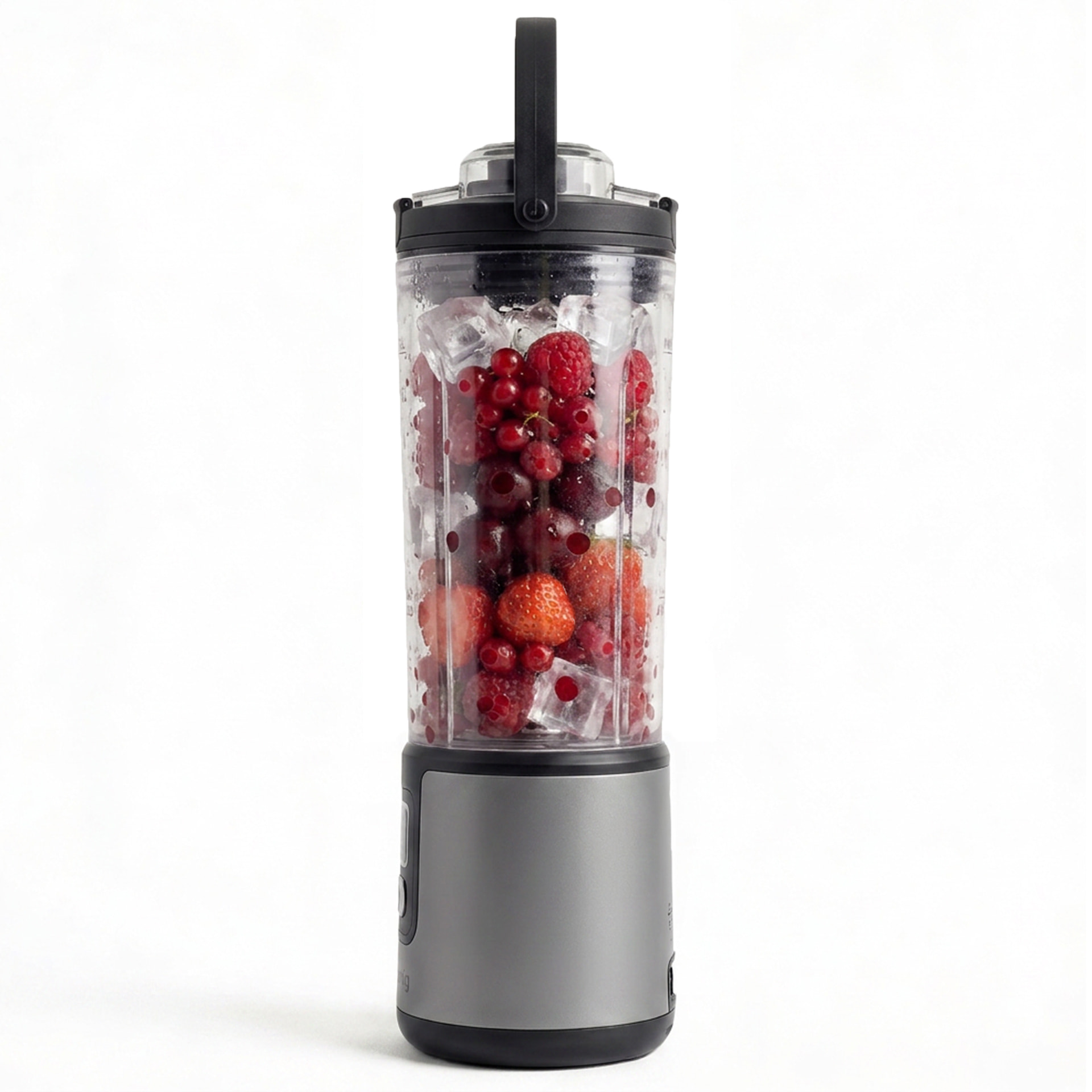 H.Koenig Mini Batidora Portátil MOOTH9 Recargable 470 mL, Batidora de Smoothies Inalámbrica 110W con 6 Cuchillas de Acero Inox, gris