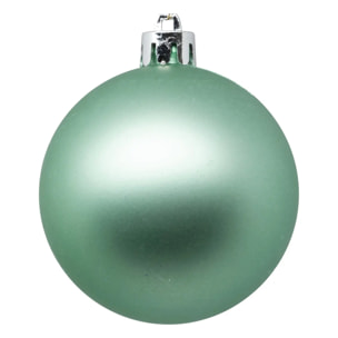 Boule de Noël plastique 60mm x9 vert amande