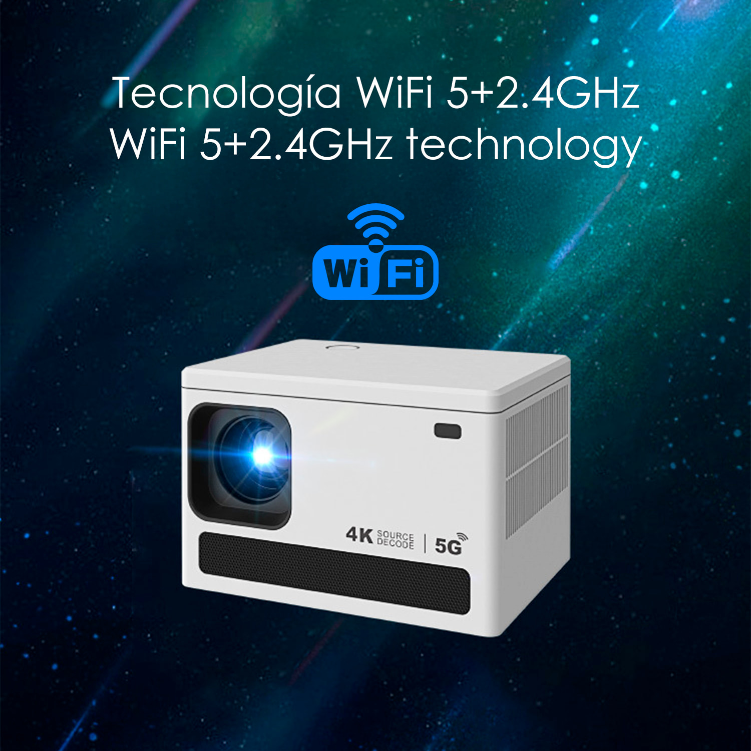 Proyector LCD X8, soporte de 4K UHD, duplicación de pantalla para iOS y Android.