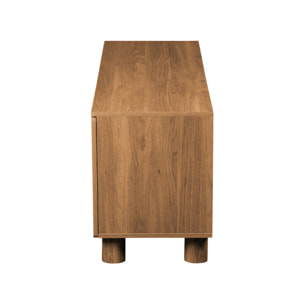 Meuble TV décor bois 3 portes 140cm AYANA