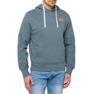 Felpa OCEANIK con cappuccio in cotone Blu minerale