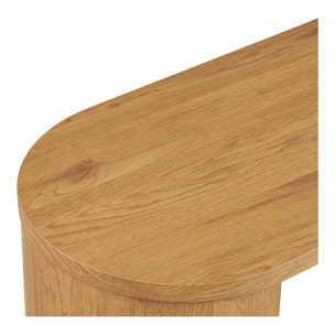 Consolle Bibione in MDF naturale con gambe in legno chiaro 114x38x75 cm