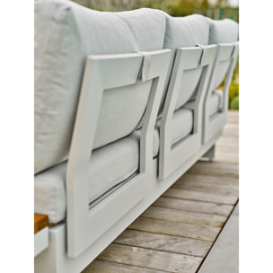 MINERA - Salon de jardin d'angle 6 places - Gris