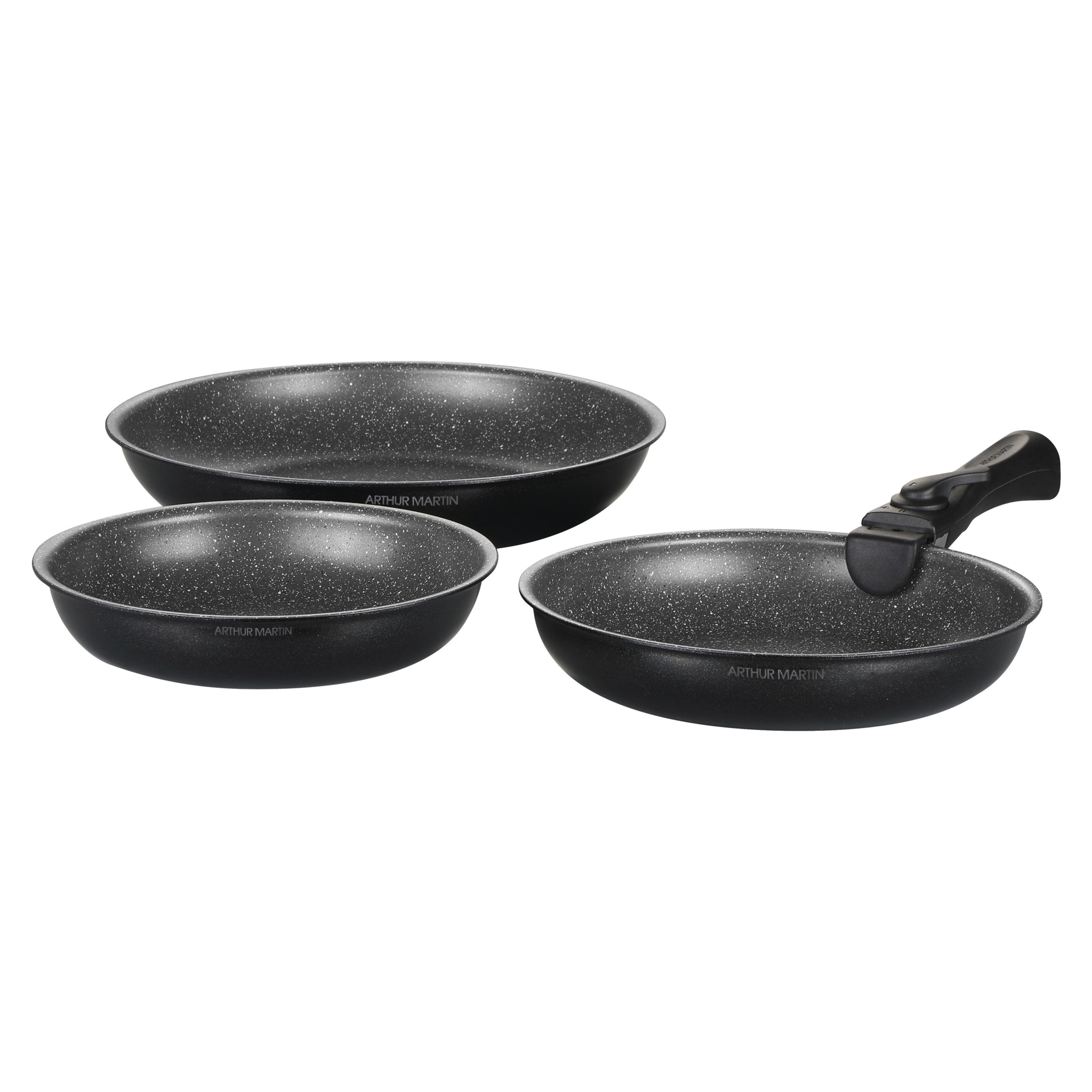 Set de 3 poêles 20/24/28cm Noir Brillant