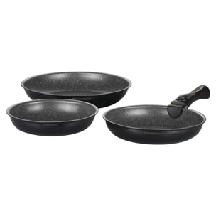 Set de 3 poêles 20/24/28cm Noir Brillant
