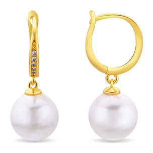 Pendientes de Circonita Brillante acabado en oro amarillo de 18k