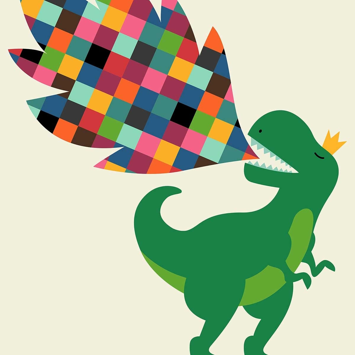 Tableau dino cracheur de feu Toile imprimée