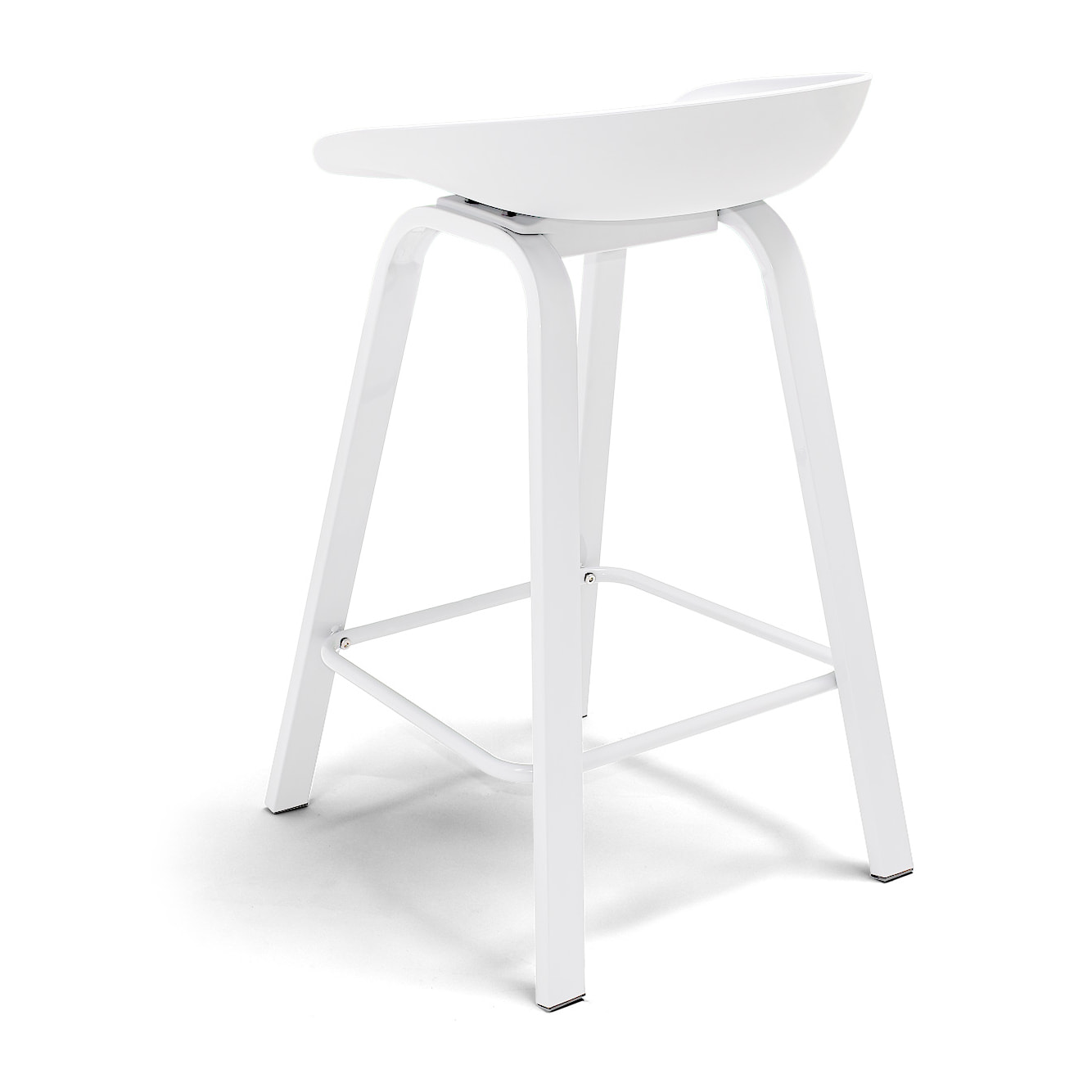 KIEL - Set di 4 sgabelli di design in metallo e PP Bianco