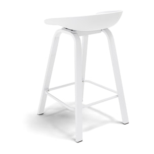 KIEL - Set di 4 sgabelli di design in metallo e PP Bianco