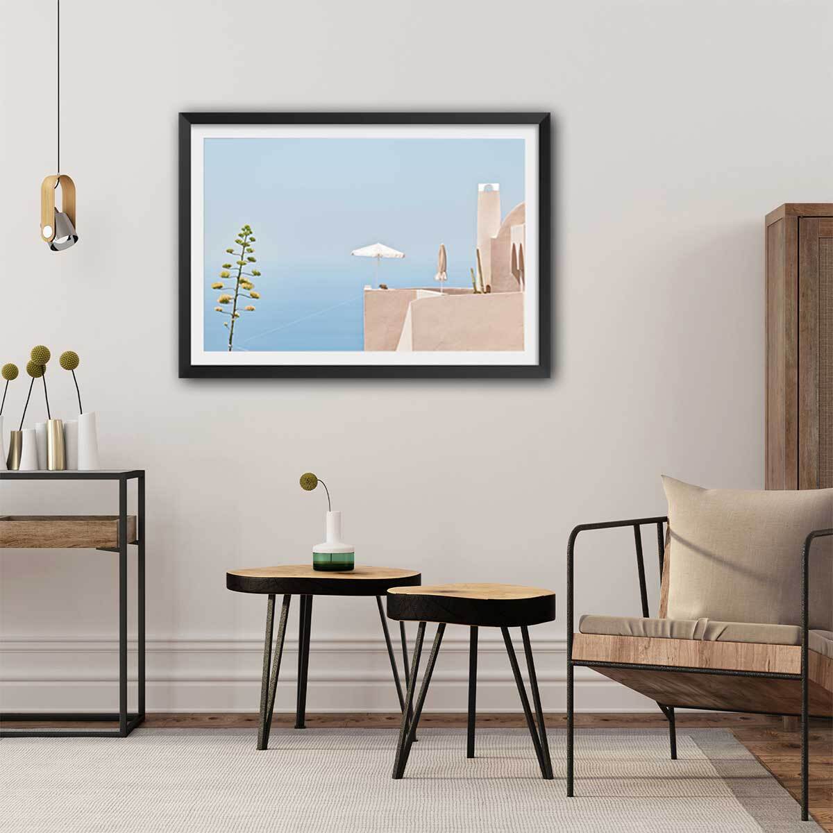 Poster agave au bord de mer Affiche sous cadre noir
