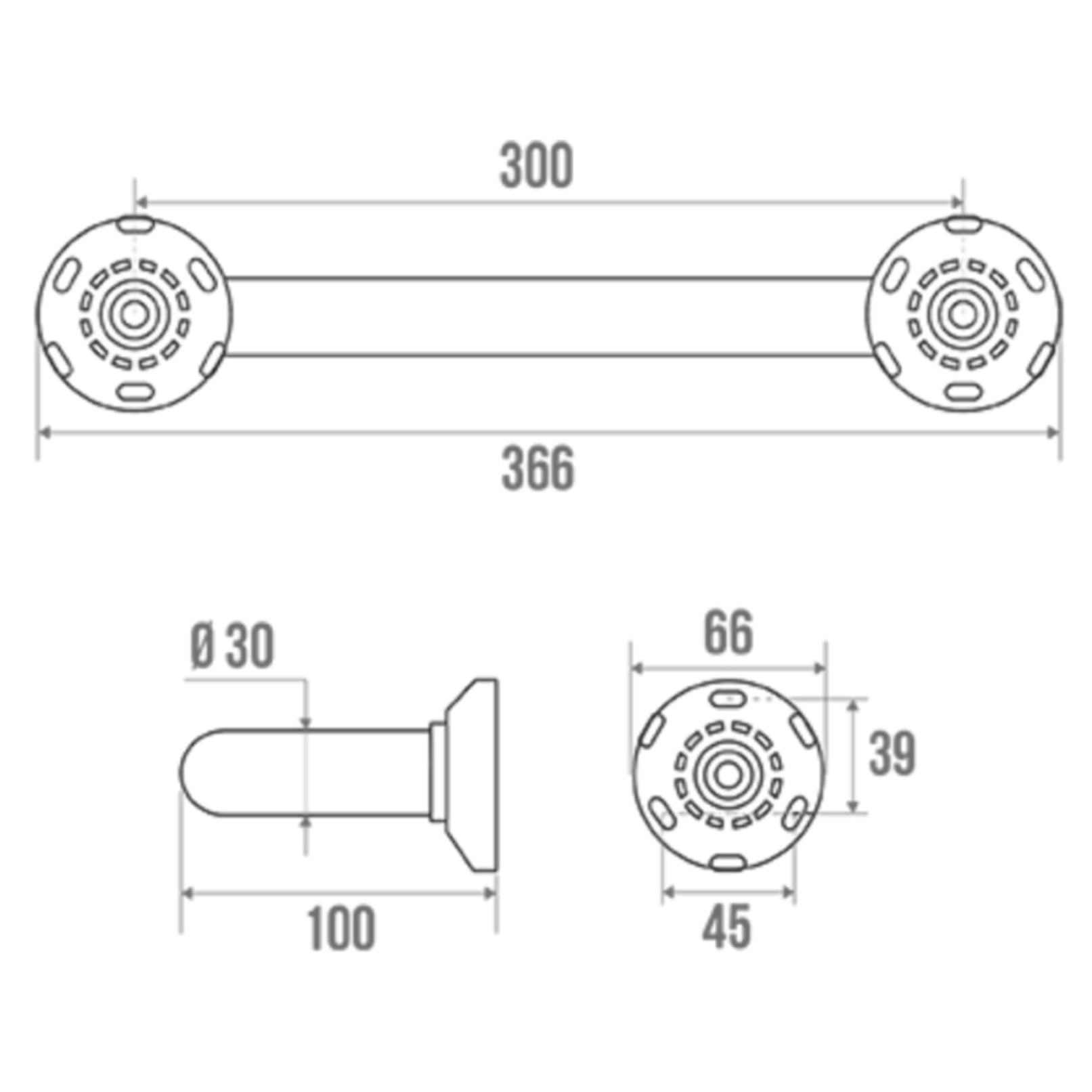 Barre de maintien droite PMR PELLET Essentiel confort 30 cm inox brossé
