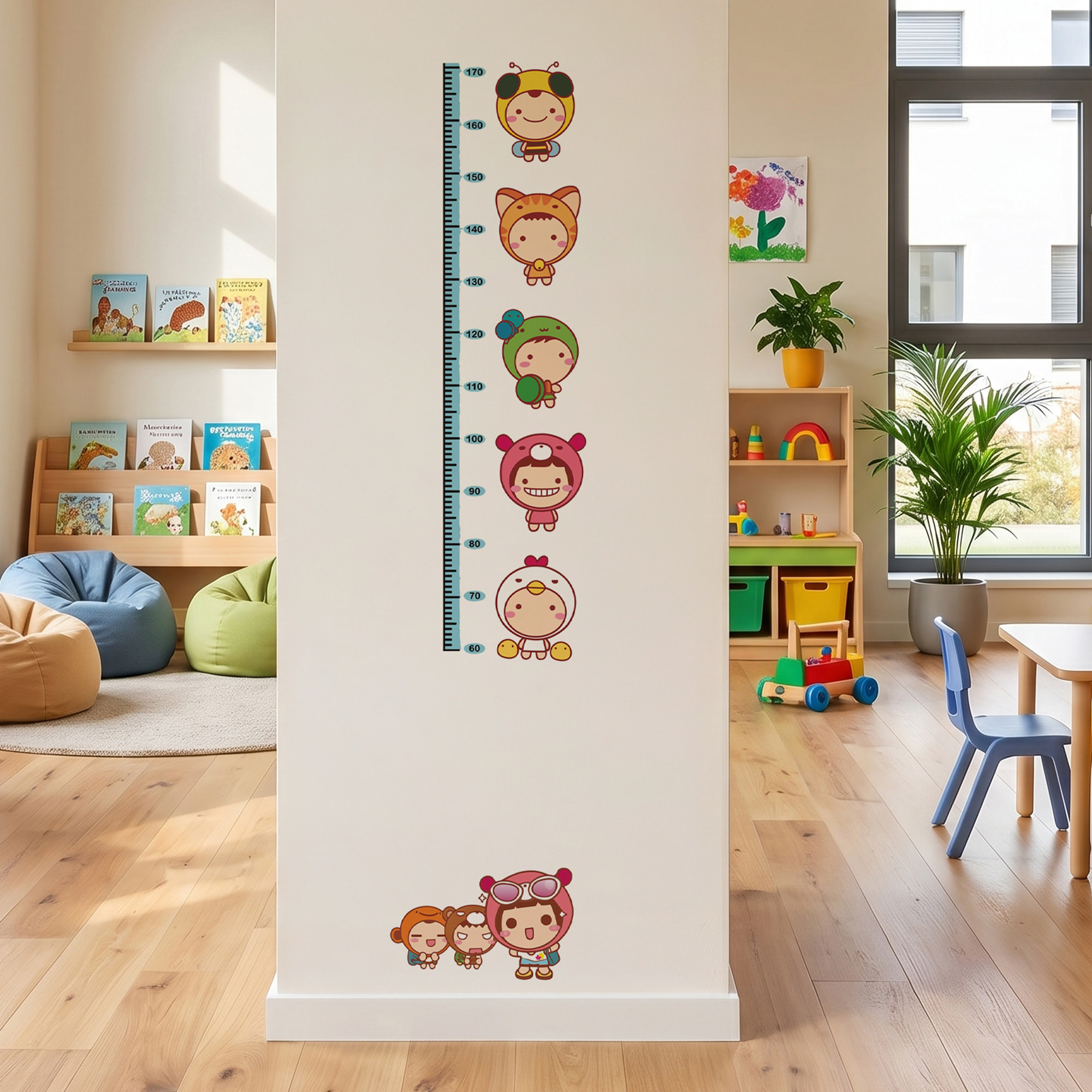 Stickers Muraux décoration adhésifs Toise Enfants pour les Tout Petits