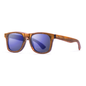 Gafas de sol KAU DF - Negro bambú / Polarizada azul revo