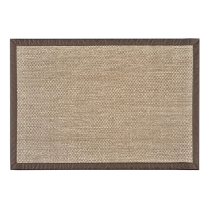 Alfombra de vinilo tejido ELEGANT efecto sisal marrón con ribete