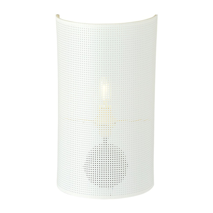 Lampada da parete ASTON con paralume bianco e dettagli oro