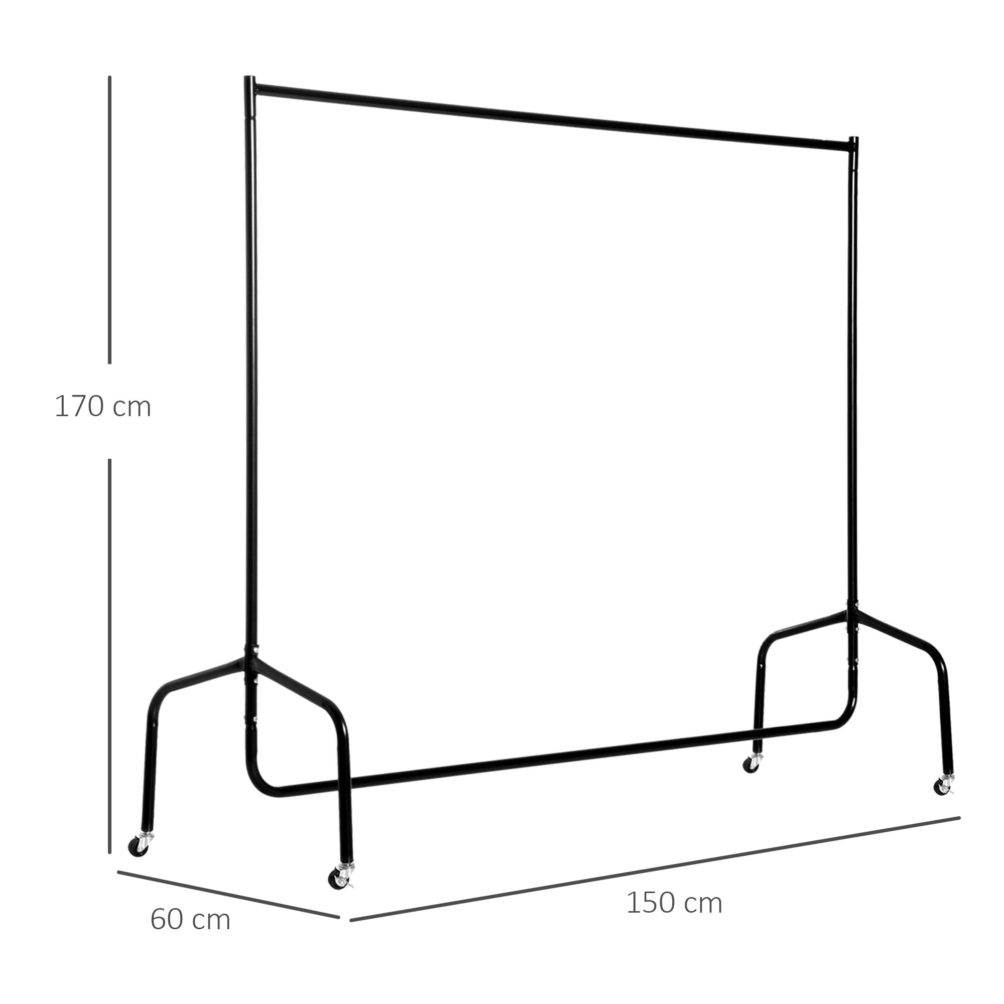 Perchero Colgador 150x60x170 cm Organizador Armarios con Ruedas Hierro