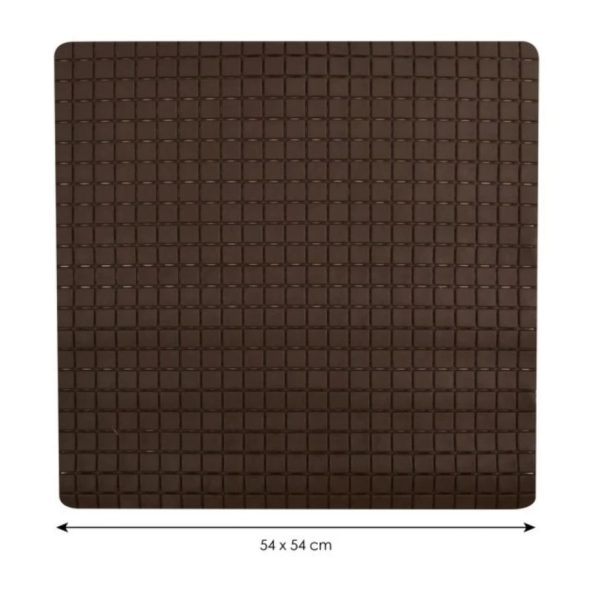 Tapis Fond de douche antidérapant Caoutchouc QUADRO 54x54cm Chocolat MSV