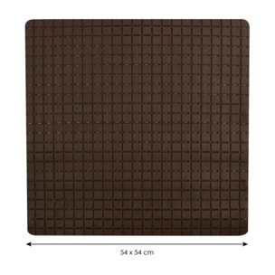 Tapis Fond de douche antidérapant Caoutchouc QUADRO 54x54cm Chocolat MSV