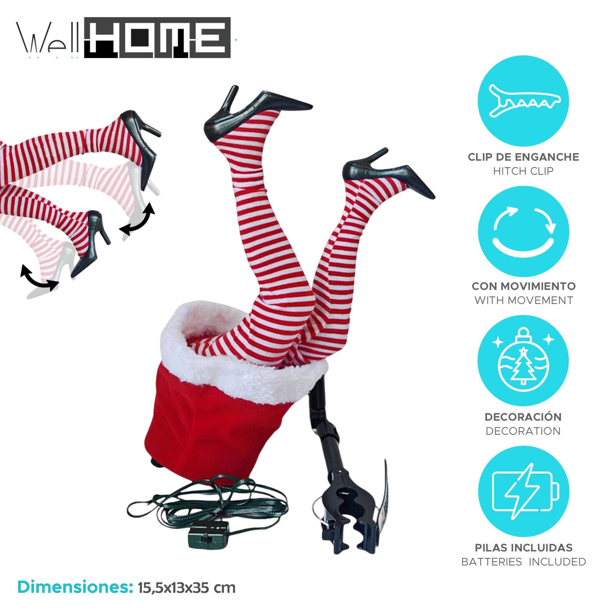 Piernas de elfa decorativas con movimiento 15,5x13x35cm