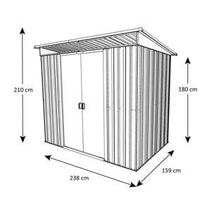 Abri de jardin métal gris Yardmaster 3,30 m² + kit d'ancrage