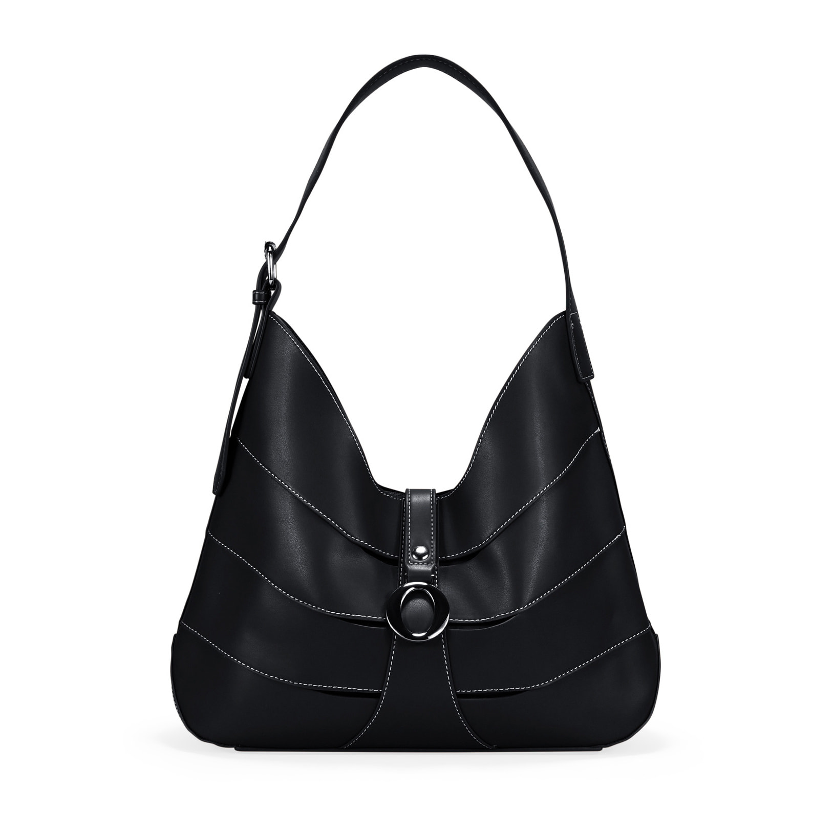 Bolso de hombro negro con bolsa interior