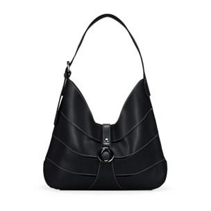 Bolso de hombro negro con bolsa interior