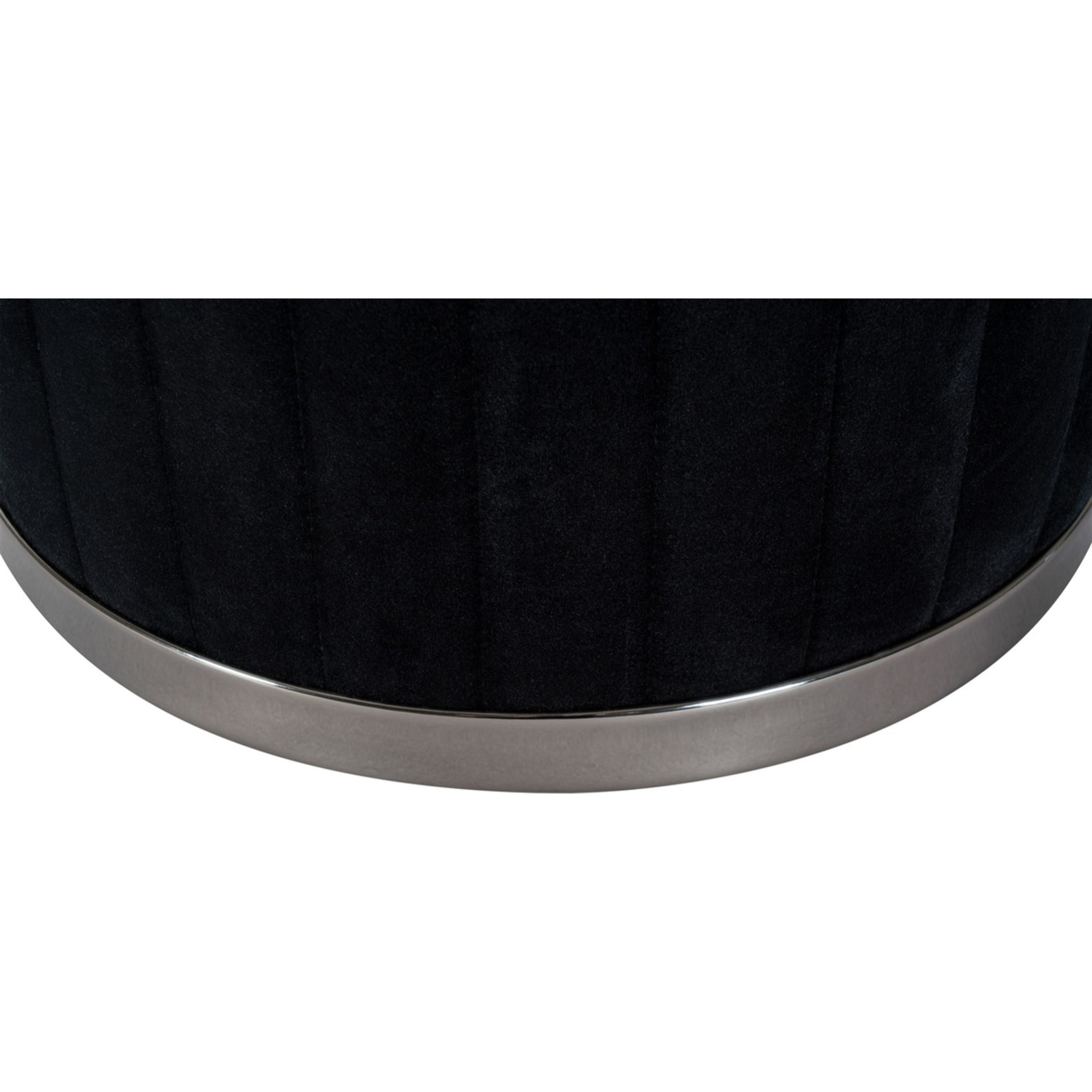 Pouf Doric 100 in Tessuto Nero con Base in Metallo Grafite