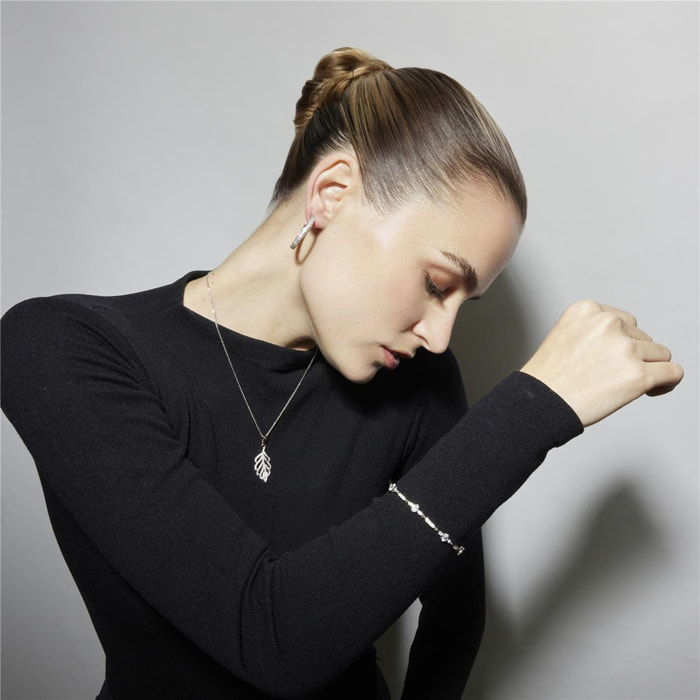 Collar con Circonita Brillante acabado plata