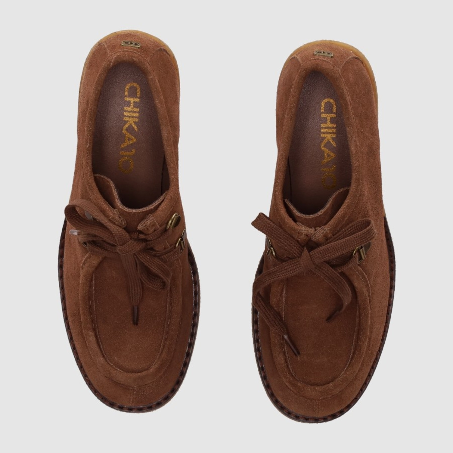 Zapatos de Serraje - Taupe - Tacón: 6 cm