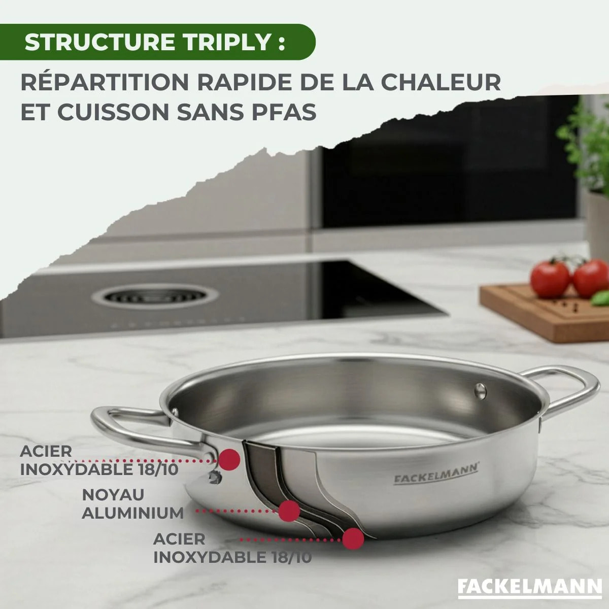 Sautoir en inox 18/10 Triply Fackelmann Vita3