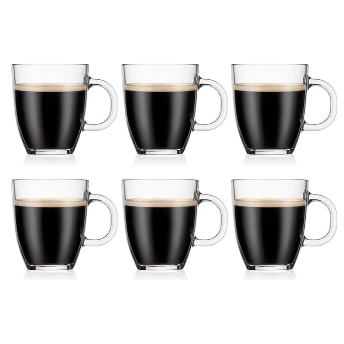 BISTRO: SET 6 mugs en verre trempé, 0.35 l 0.3 L