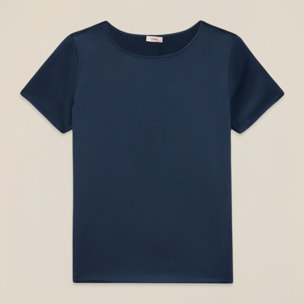 Oltre - Camiseta bimaterial - Azul