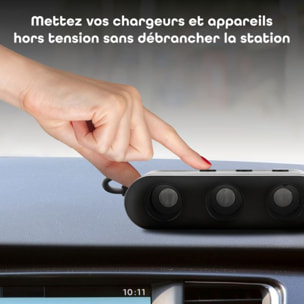 Chargeur allume cigare TNB Station de charge 65W 7 en 1  USB-C noir