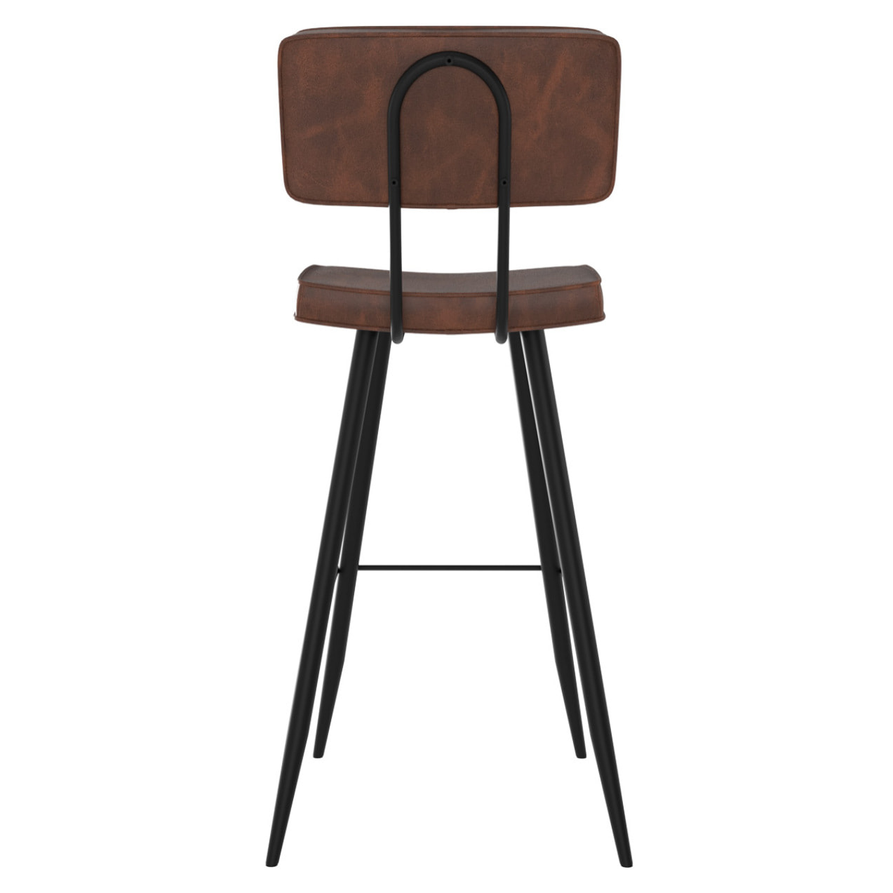 Lot de 2 chaises de bar marron en cuir synthétique 75.5 cm - Texas