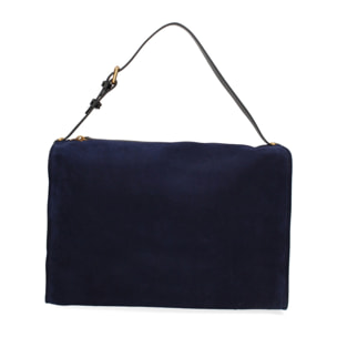 Borsa a spalla da donna Made in Italy - Modello Cielia Pro - Pelle scamosciata - 35.0 x 23.0 x 14.0 cm