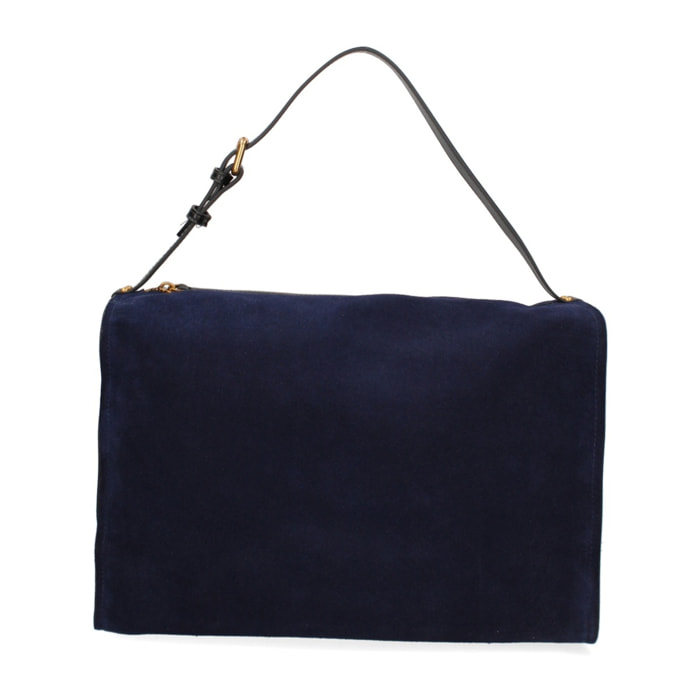 Borsa a spalla da donna Made in Italy - Modello Cielia Pro - Pelle scamosciata - 35.0 x 23.0 x 14.0 cm