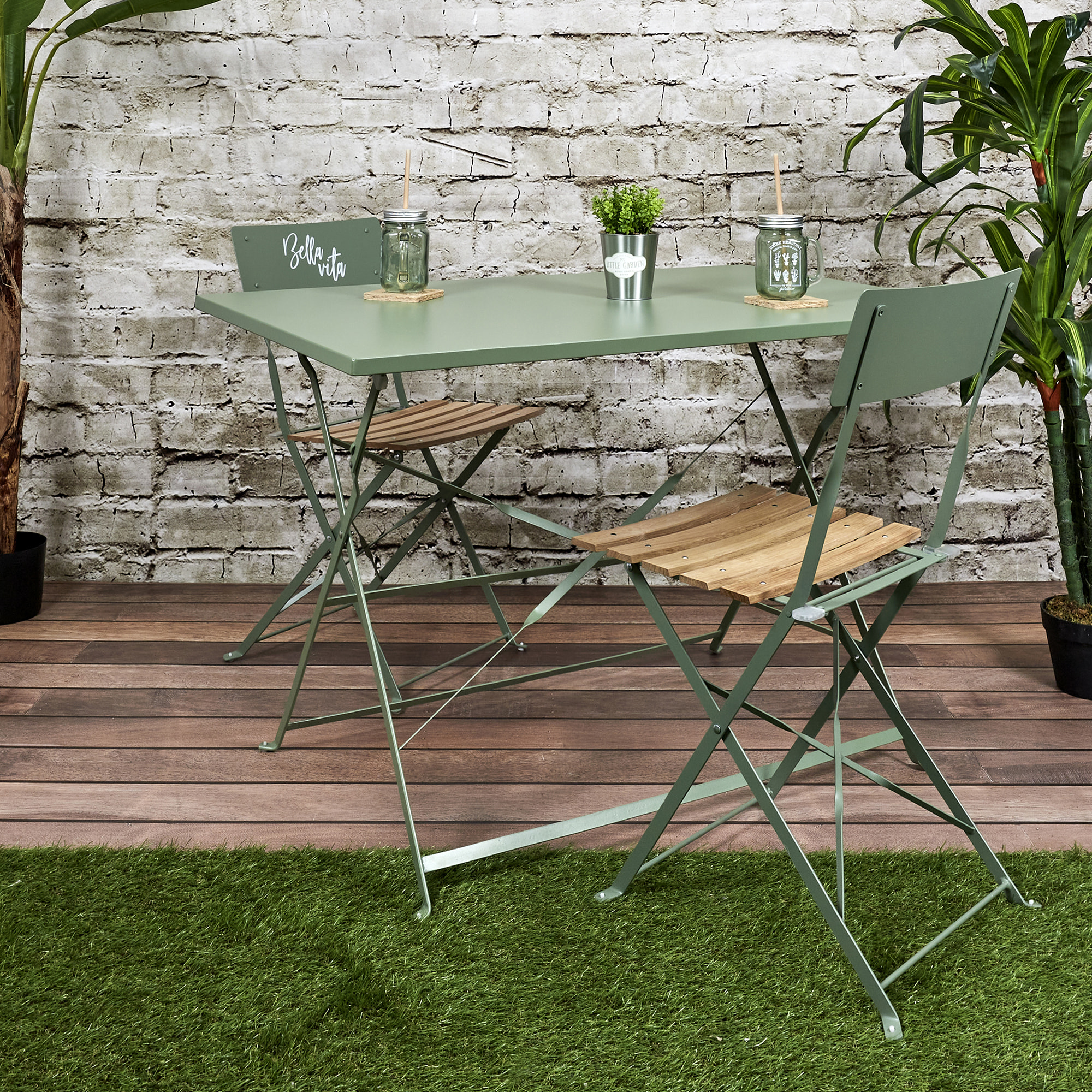 Chaise Pliante Bella Vita Vert Kaki - Lot De 2