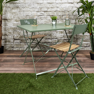 Chaise Pliante Bella Vita Vert Kaki - Lot De 2