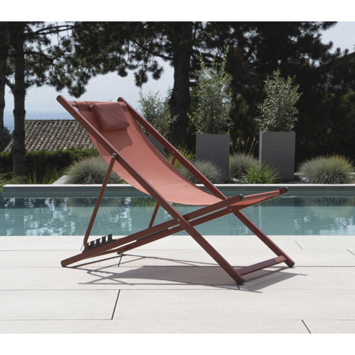 Lot de 6 chiliennes en acier - terracotta - PAROS