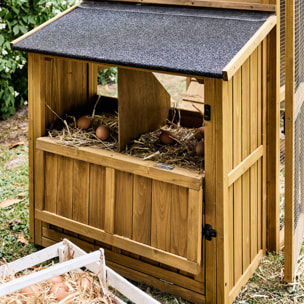 Poulailler 6 poules bois de sapin - 195.5 x 90 x 152.5 cm - Gasconne